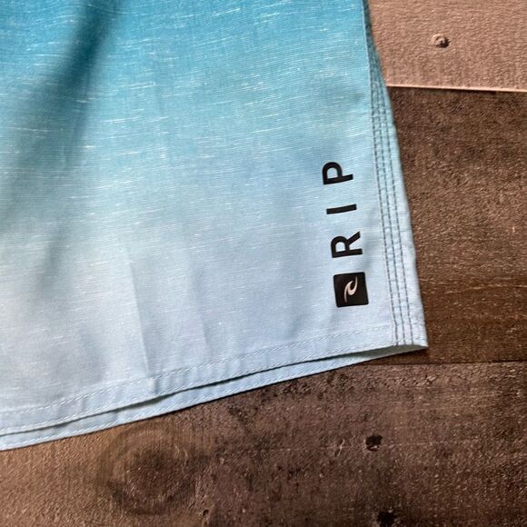 Rip Curl Men’s Size 32 Dawn Patrol Swim Trunk Blue Red Long with Side Pocket - Picture 7 of 9